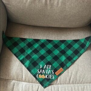Green Plaid Dog Bandana, NWOT